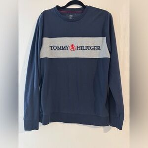 Tommy Hilfiger Blue and Gray Crewneck Sweater